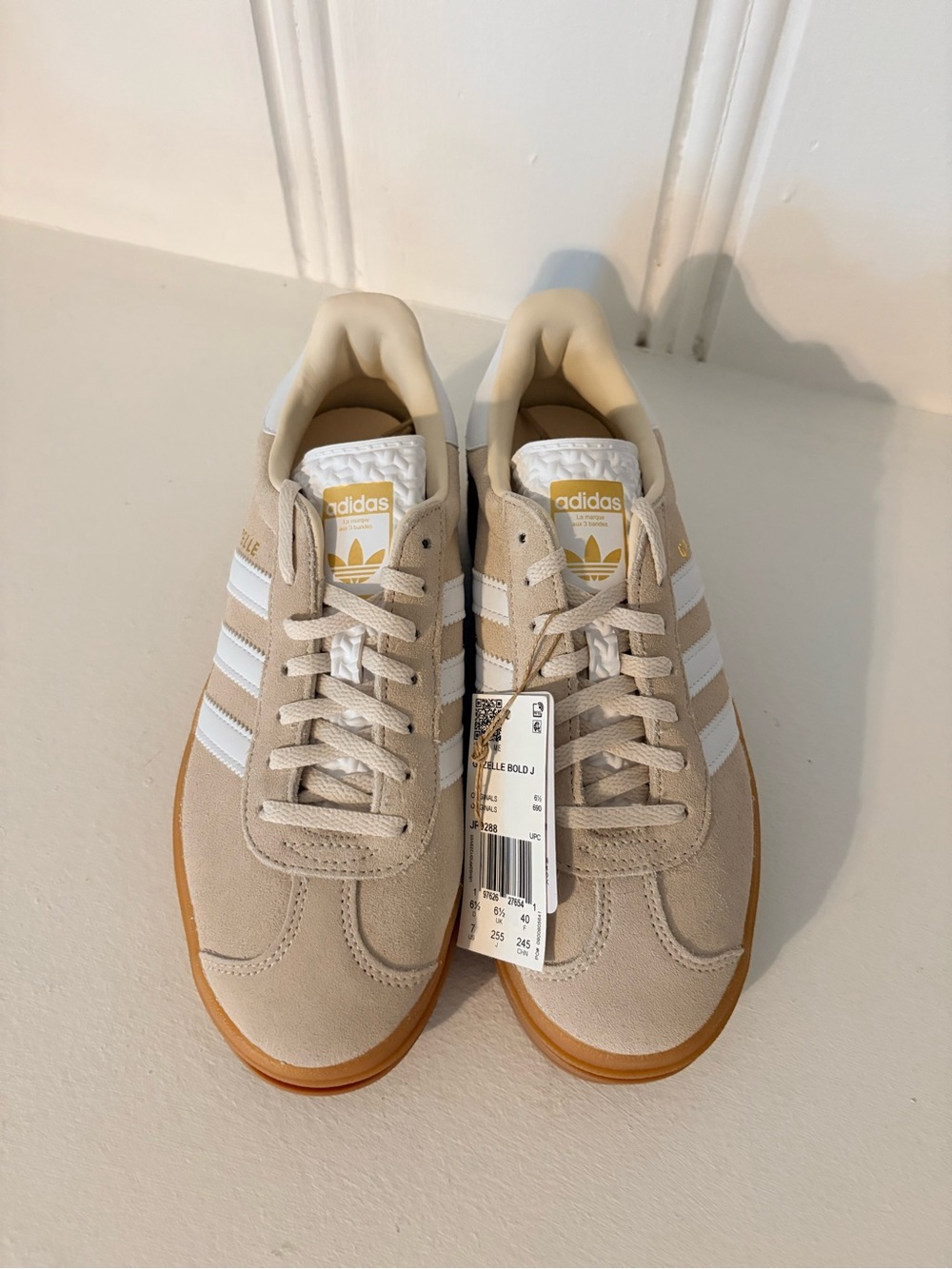 adidas Women’s Beige Gazelle Suede Sneakers